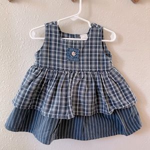 Vintage Layered Peplum Style Cotton Toddler Dress